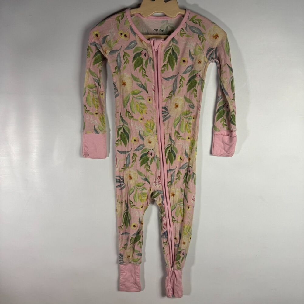 Little Sleepies 12-18 Months Pink Floral Zippy Baby Viscose One Piece Comfy